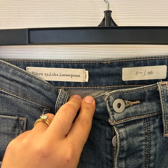 Anthropologie Pilcro The Letterpress Women's 26 High Rise Sequin Flare Jeans - Picture 7 of 7